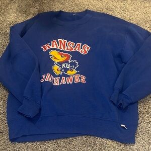 Russell Athletic Blue Kansas Jayhawks Crewneck Sweater